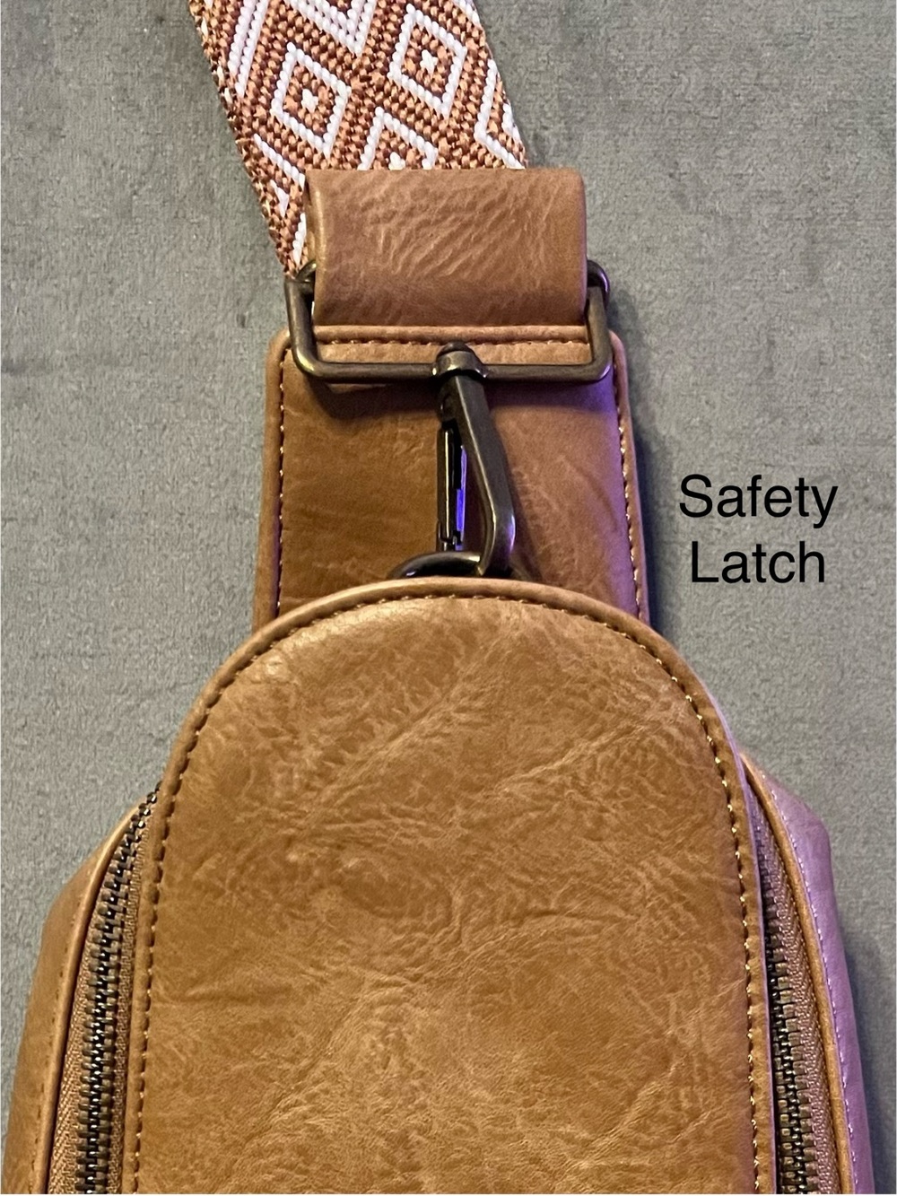 Pink Lily x Amber Massey Vegan Leather Sling Crossbody Bag - Camel - Like New - Picture 6 of 8